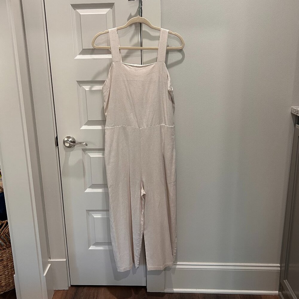 Linen/Rayon Pants Jumpsuit with Belt